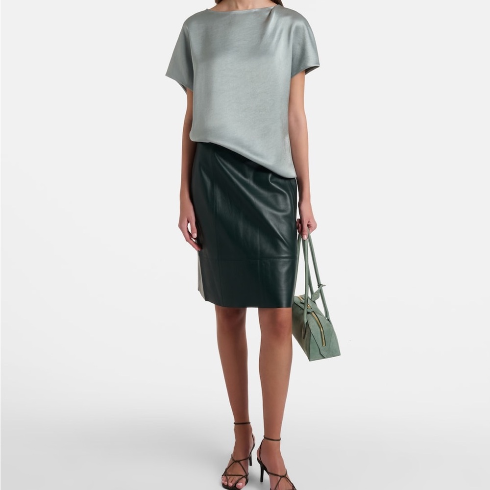 DO+BE Forest Green faux leather skirt